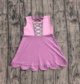 Sleeveless pink princess kids girls summer dress