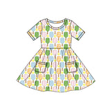 Short sleeves tennis kids girls summer dresses