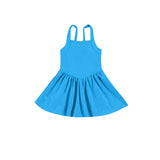 Blue straps kids girls summer activewear athletic dresses