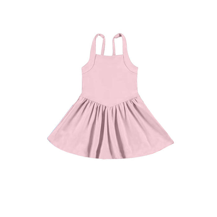 Pink straps kids girls summer activewear athletic dresses
