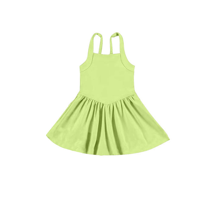 Lime green straps kids girls summer activewear athletic dress