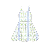 Straps light blue floral baby girls summer dress