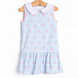Sleeveless pink cherry kids girls dresses