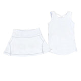 White sleeveless top skorts kids girls activewear set