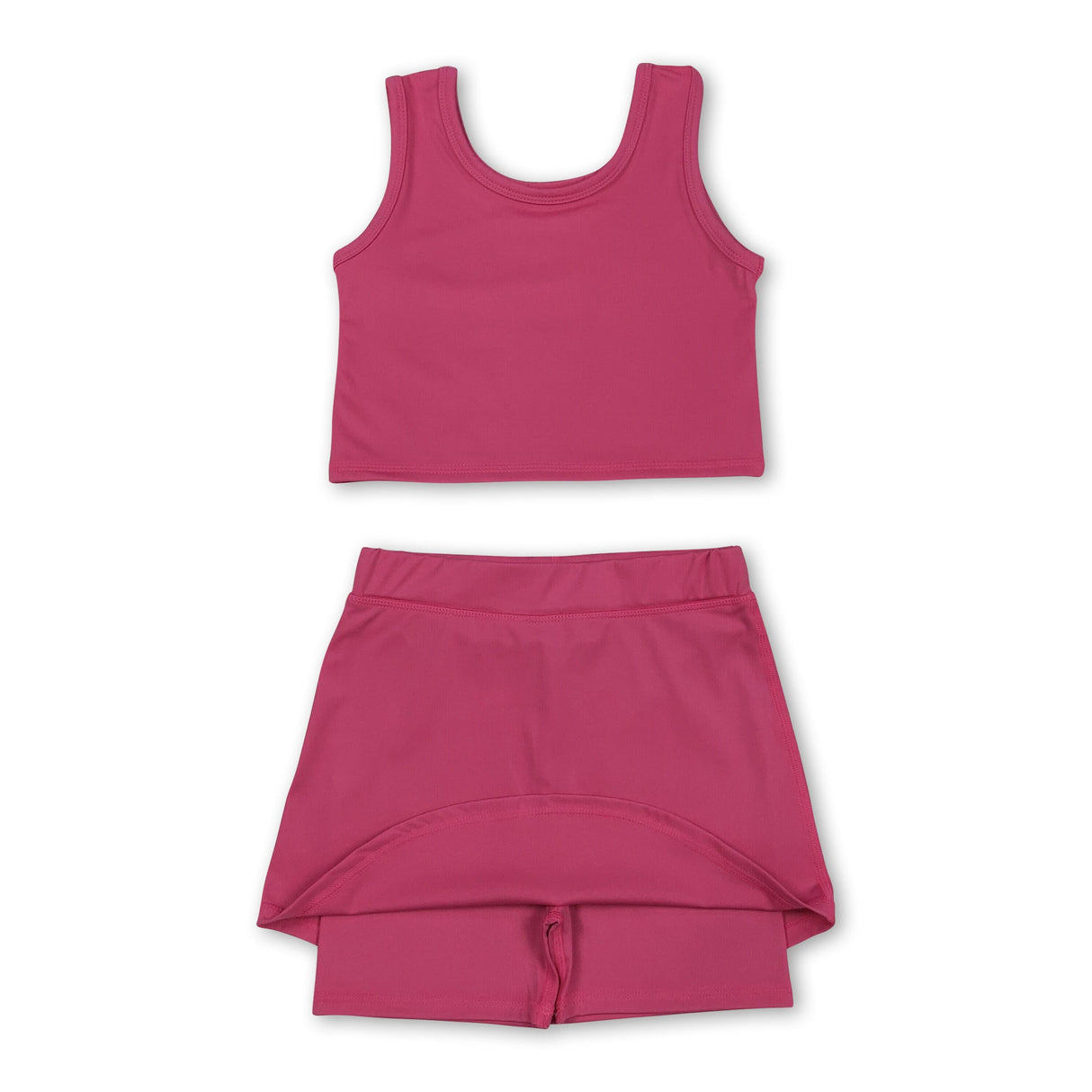 Watermelon red sleeveless top skorts girls activewear set
