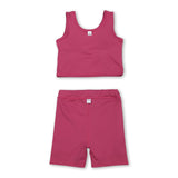 Watermelon red sleeveless top skorts girls activewear set