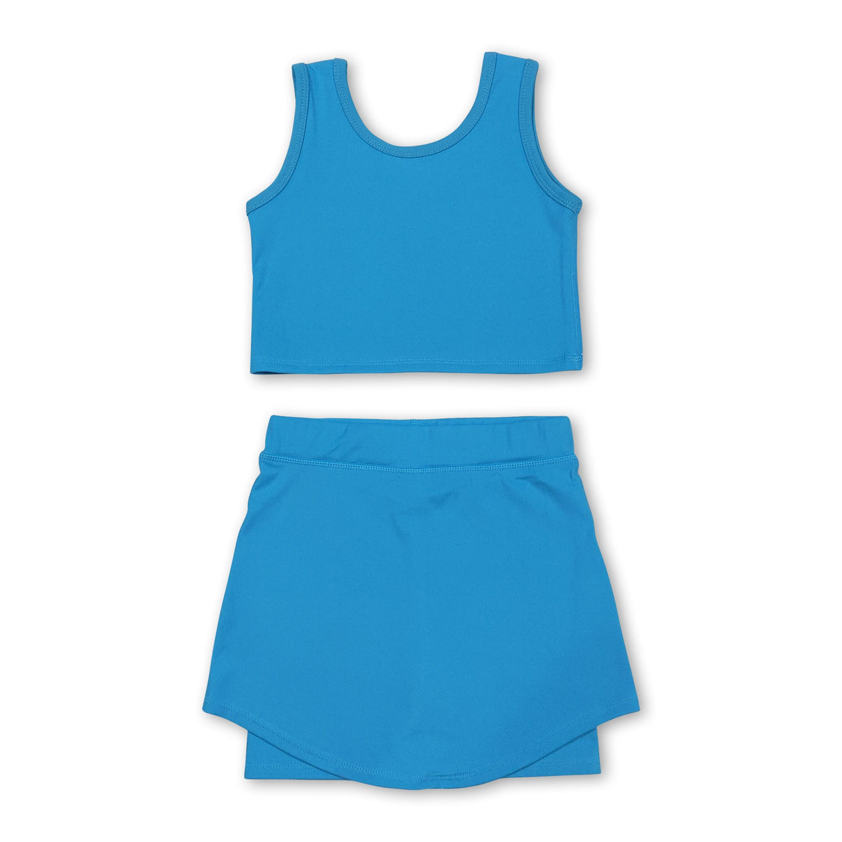 Blue sleeveless top skorts girls activewear set