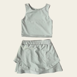 Light color sleeveless top skorts girls activewear set