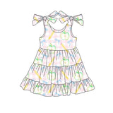 Straps plaid apple pencil girls back to school dress