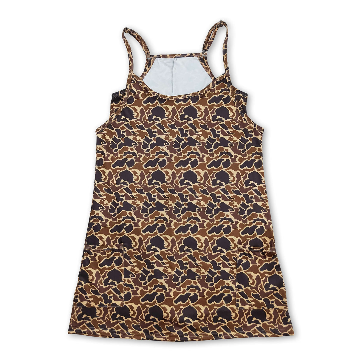 Brown camo straps adult women summer athletic dress