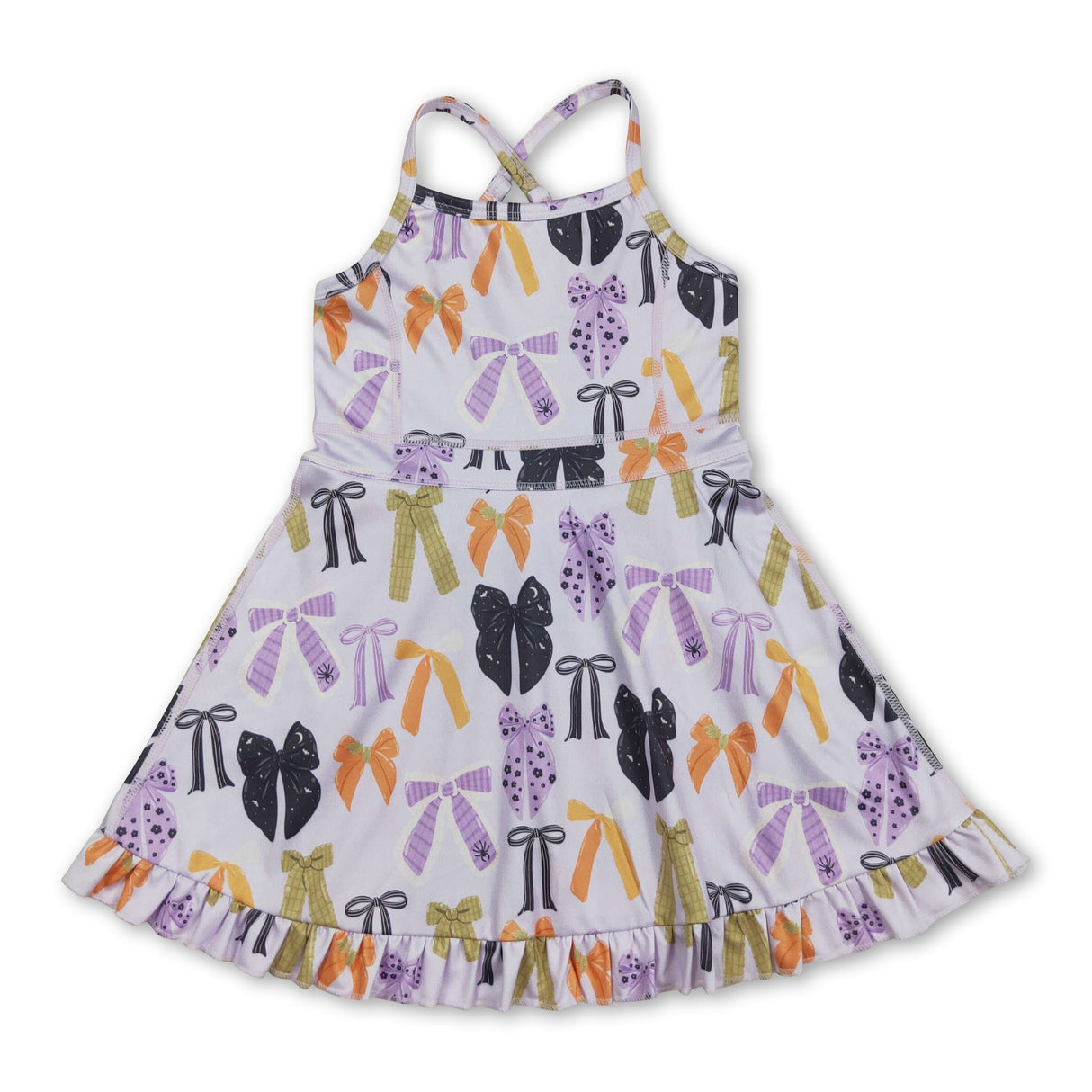Straps lavender colorful bows girls Halloween athletic dress