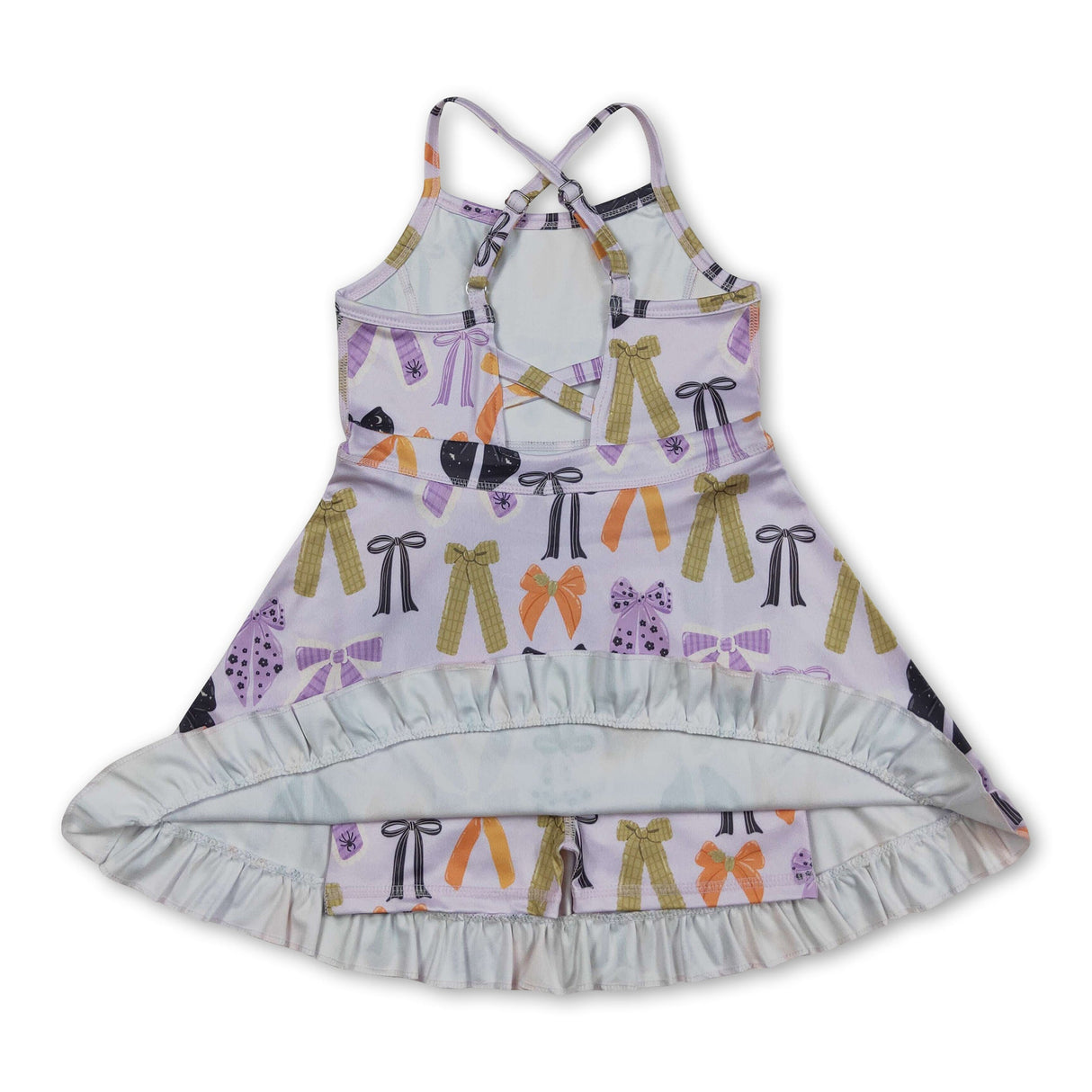 Straps lavender colorful bows girls Halloween athletic dress