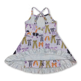 Straps lavender colorful bows girls Halloween athletic dress