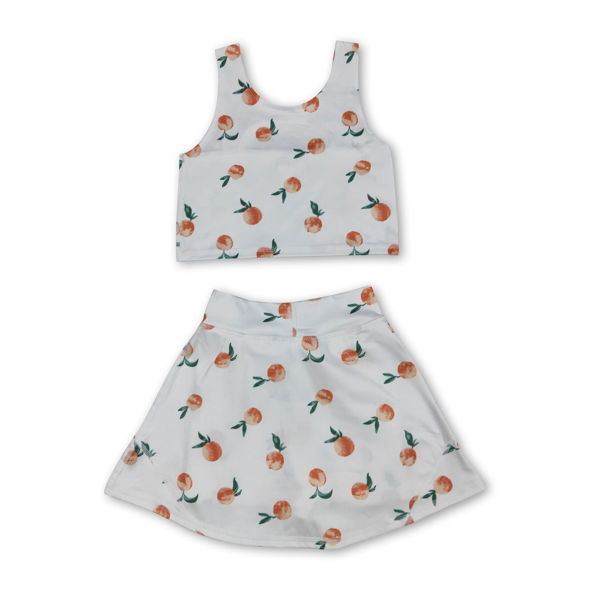 Sleeveless peach top skirt girls summer clothes