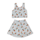 Sleeveless peach top skirt girls summer clothes