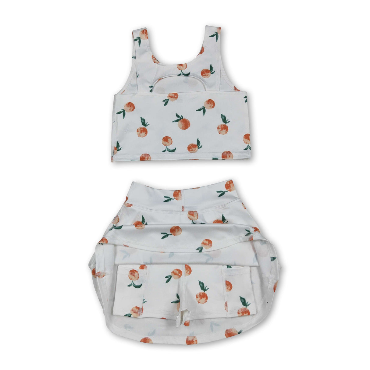 Sleeveless peach top skirt girls summer clothes