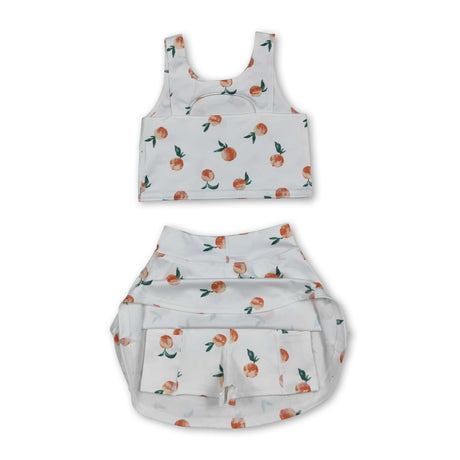 Sleeveless peach top skirt girls summer clothes