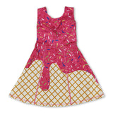 Sleeveless hot pink ice cream sprinkle girls athletic dress