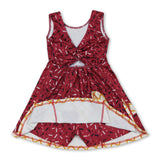 Sleeveless maroon ice cream sprinkle girls athletic dress