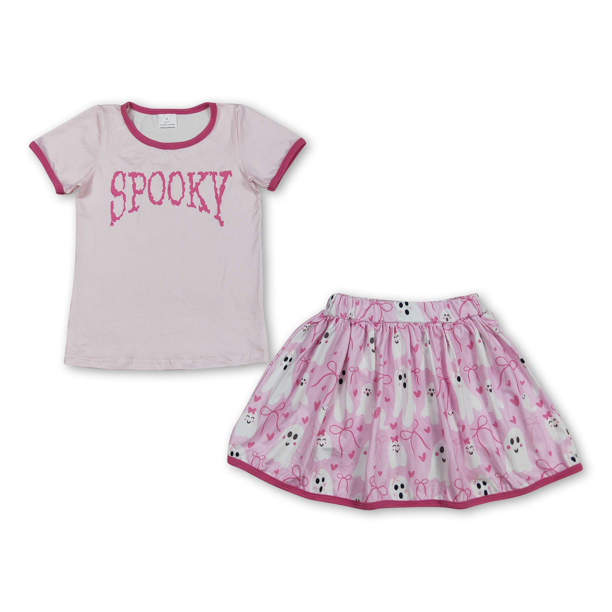 Short sleeves spooky top ghost skirt girls Halloween clothing