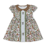 Short sleeves camo rabbit baby girl Easter dress