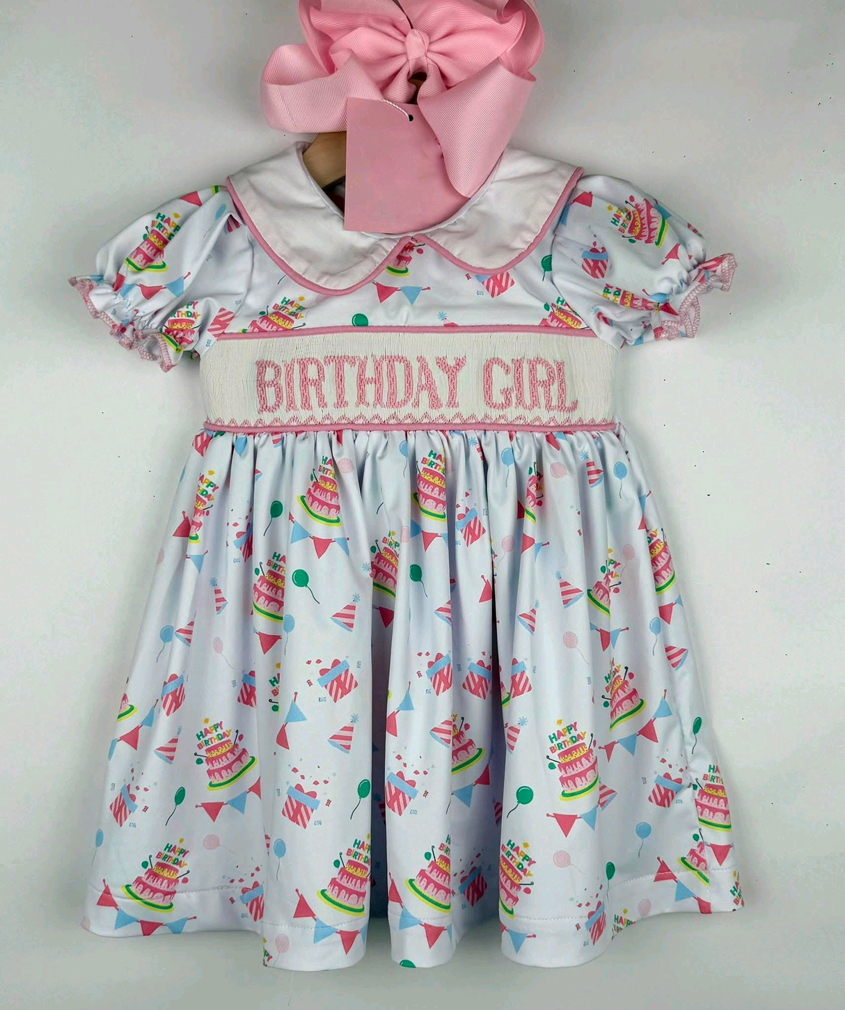 birthday girl cake short sleeve girl dress