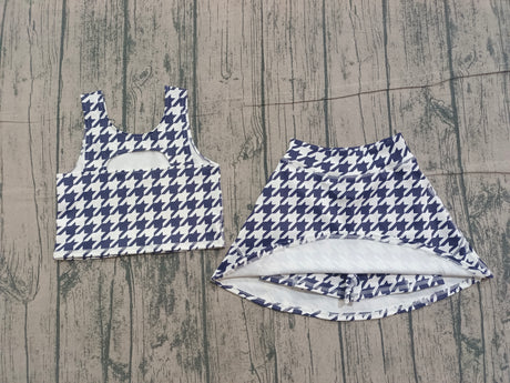 black stars sleeveless skirt kids girls yoga set