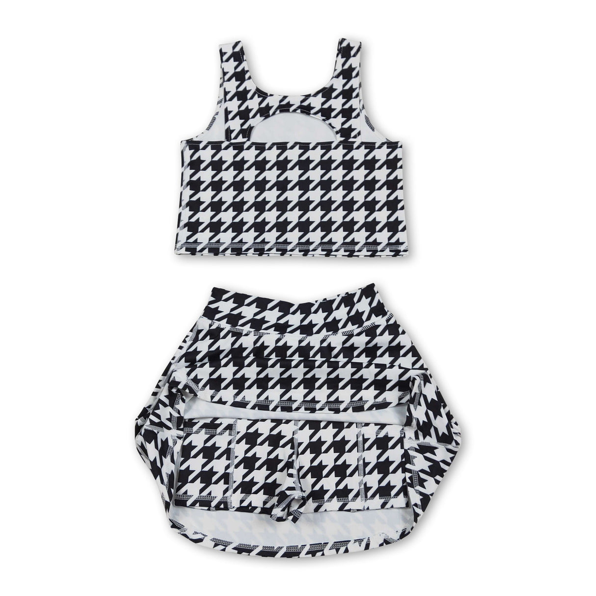 Sleeveless crop top skirt kids girls activewear set