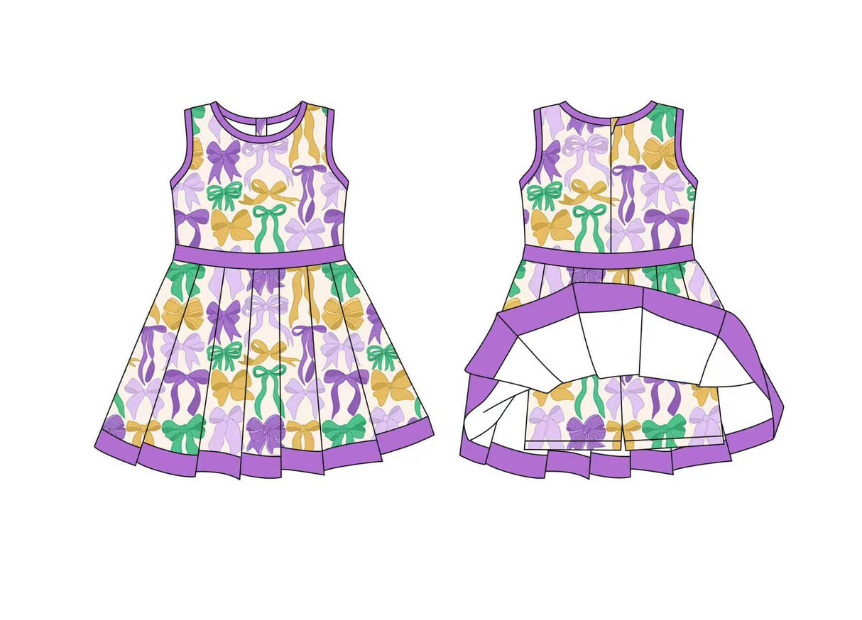 purple yellow green girl sleeveless yoga dress