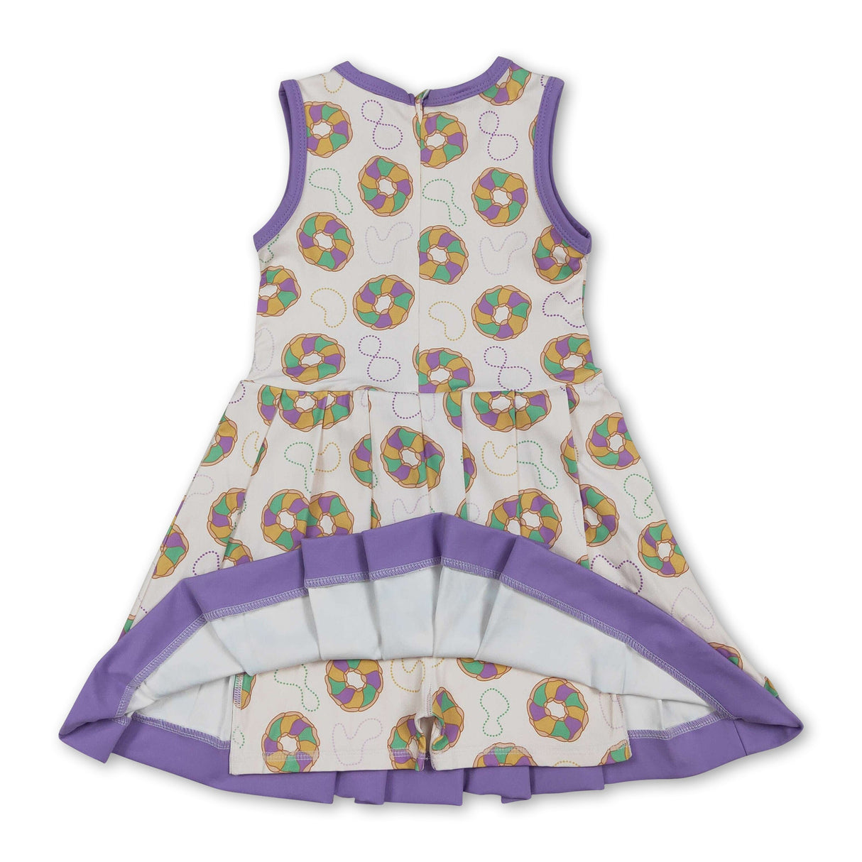 Donuts girls sleeveless Mardi Gras athletic dress