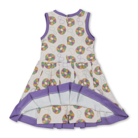 Donuts girls sleeveless Mardi Gras athletic dress
