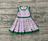 purple yellow green crab girl sleeveless yoga dress