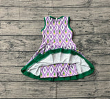 purple yellow green crab girl sleeveless yoga dress