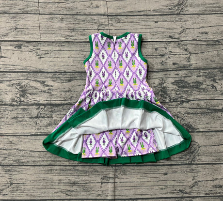 purple yellow green crab girl sleeveless yoga dress