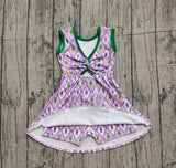 purple yellow green crab girl sleeveless yoga dress