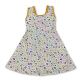 Purple yellow green leopard girl Mardi Gras athletic dress