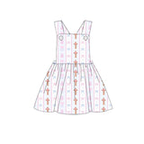 colorful bows flowers overall girl dress