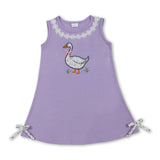 Sleeveless floral bow goose baby girls summer dress