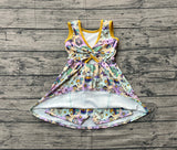 Sleeveless tie dye kids girls Mardi Gras athletic dress