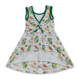 Sleeveless alligator pelican girls Mardi Gras athletic dress