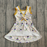 Purple green yellow bracelets girls Mardi Gras athletic dress