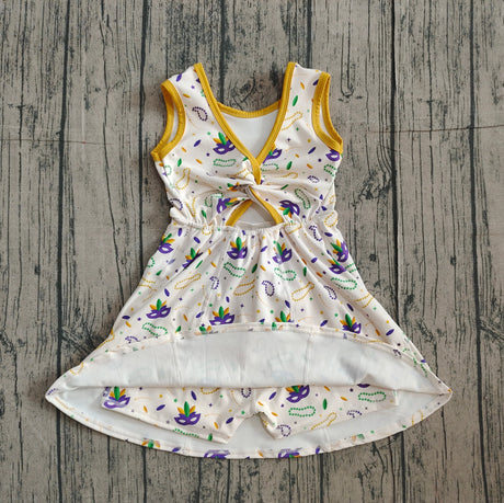 Purple green yellow bracelets girls Mardi Gras athletic dress