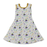 Purple green yellow bracelets girls Mardi Gras athletic dress