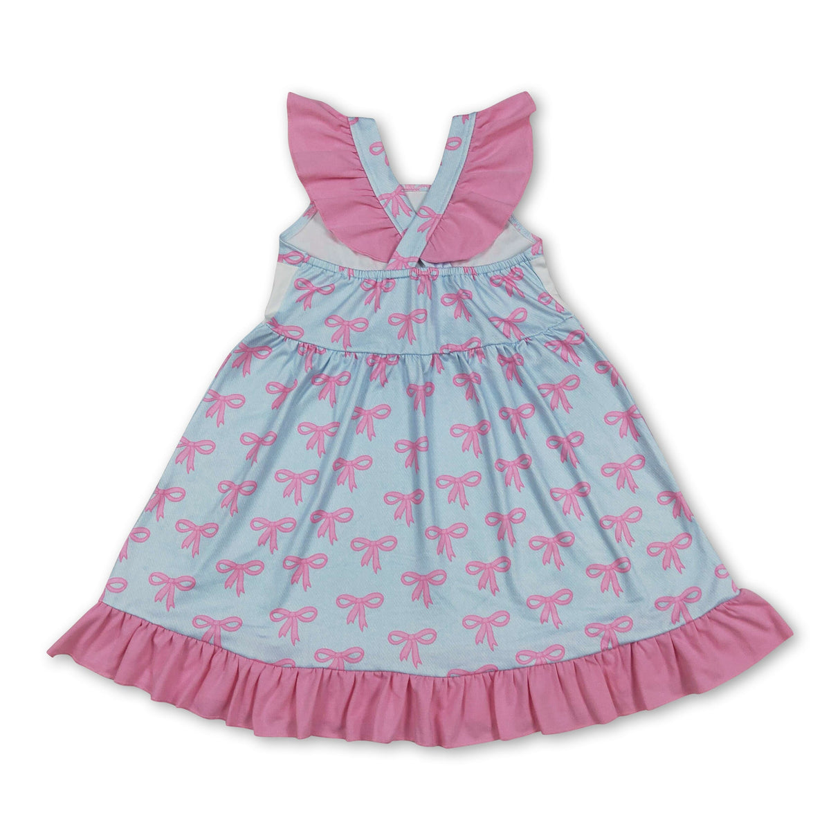 Flutter sleeves mama's girl bows kids ruffle dresses