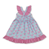 Flutter sleeves mama's girl bows kids ruffle dresses