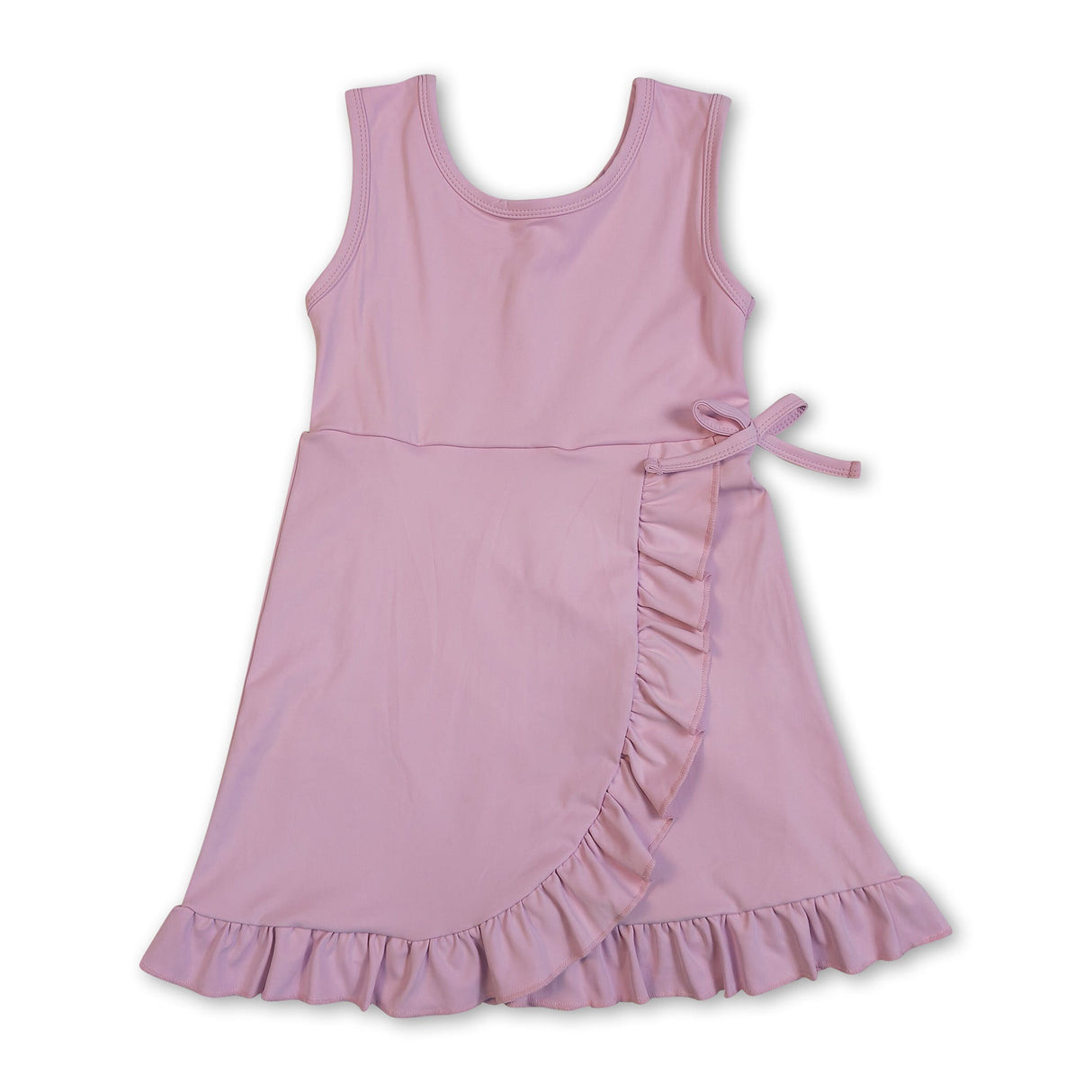 Sleeveless ruffle kids girls summer athletic dresses