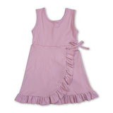 Sleeveless ruffle kids girls summer athletic dresses