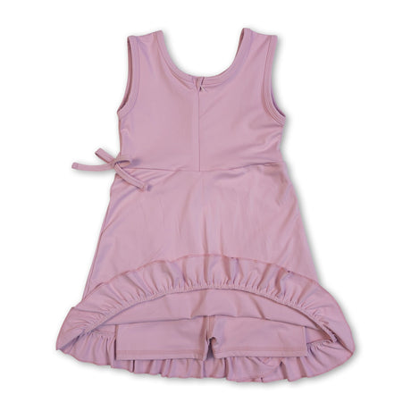 Sleeveless ruffle kids girls summer athletic dresses