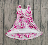 Sleeveless bunny floral baby girls Easter athletic dress