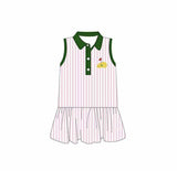Sleeveless pink stripe golf kids girls polo dresses